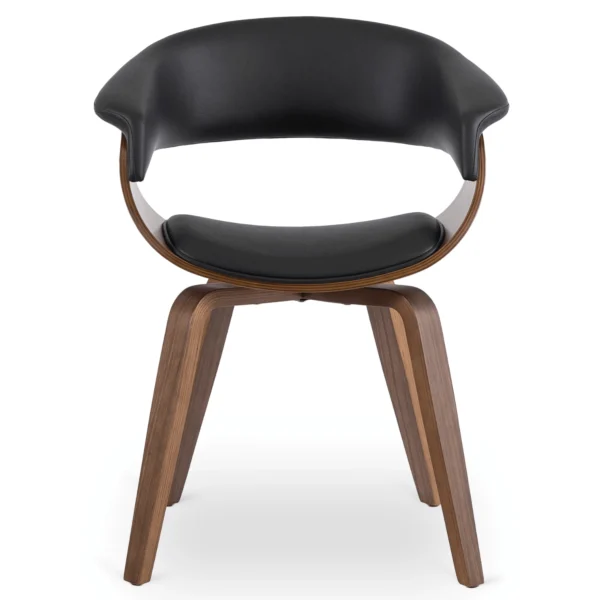 Scaun GARY din piele ecologică Negru/Nuc