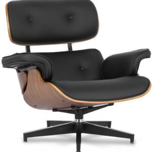 Scaun reclinabil PALERMO cu suport pentru picioare, piele ecologică neagră