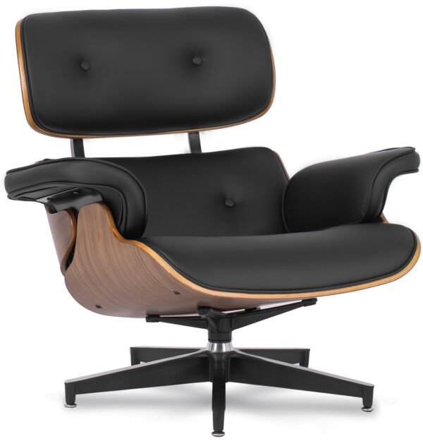 Scaun reclinabil PALERMO cu suport pentru picioare, piele ecologică neagră