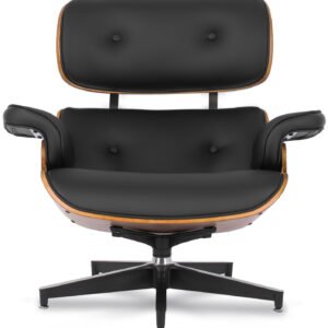 Scaun reclinabil PALERMO cu suport pentru picioare, piele ecologică neagră