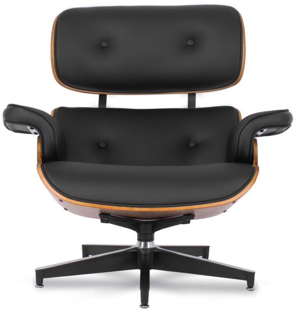 Scaun reclinabil PALERMO cu suport pentru picioare, piele ecologică neagră