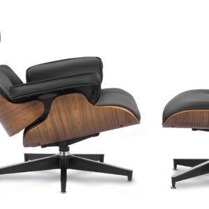 Scaun reclinabil PALERMO cu suport pentru picioare, piele ecologică neagră