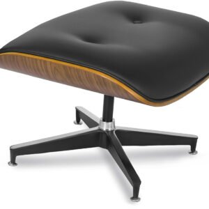 Scaun reclinabil PALERMO cu suport pentru picioare, piele ecologică neagră