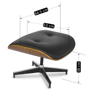 Scaun reclinabil PALERMO cu suport pentru picioare, piele ecologică neagră