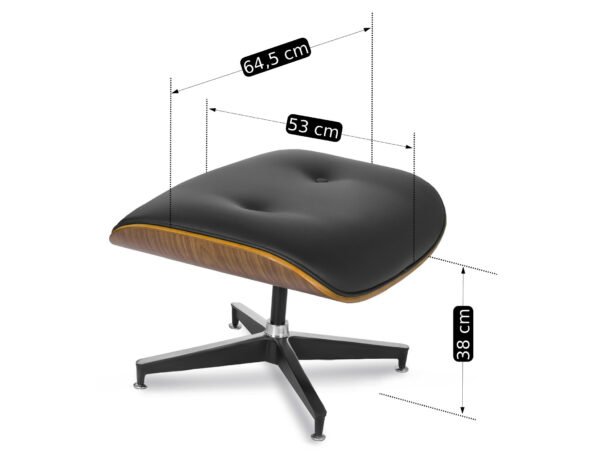 Scaun reclinabil PALERMO cu suport pentru picioare, piele ecologică neagră