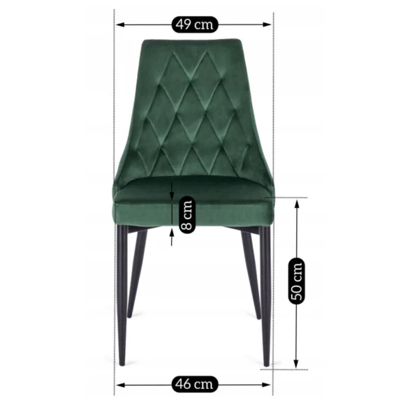 Scaun din velur verde CORK