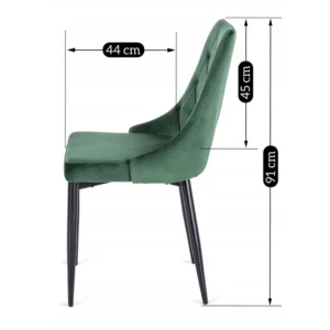 Scaun din velur verde CORK