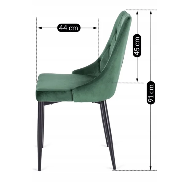 Scaun din velur verde CORK