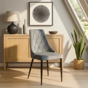 Scaun din velur gri CORK