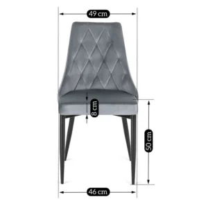 Scaun din velur gri CORK