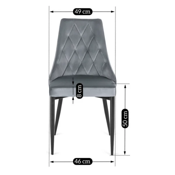 Scaun din velur gri CORK