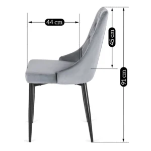 Scaun din velur gri CORK