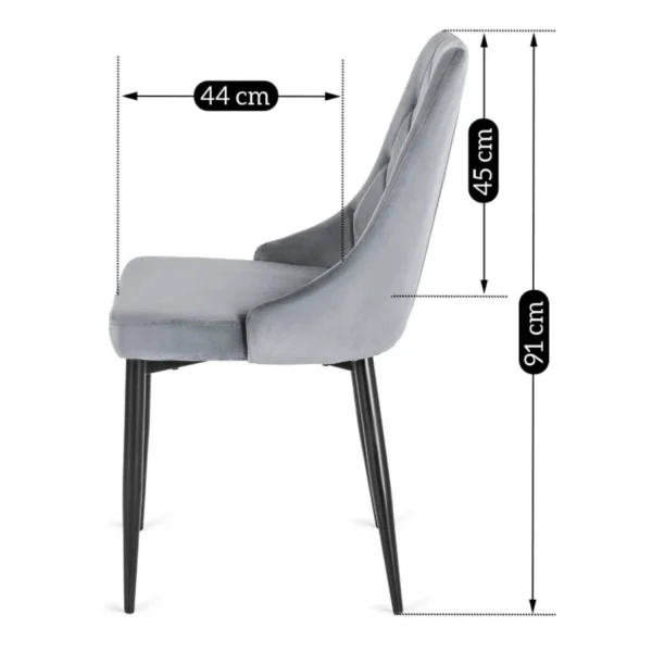 Scaun din velur gri CORK