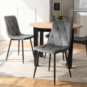 Scaun ROBIN din catifea gri — MOBILA