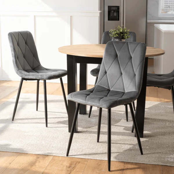 Scaun ROBIN din catifea gri — MOBILA
