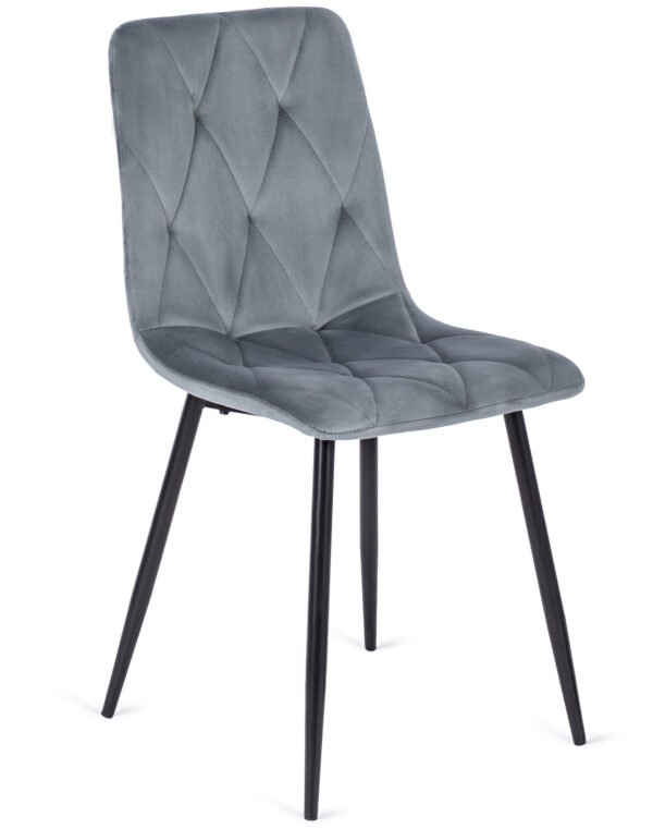 Scaun ROBIN din catifea gri — MOBILA