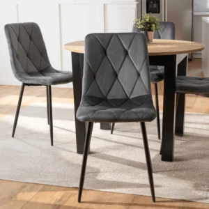 Scaun ROBIN din catifea gri — MOBILA
