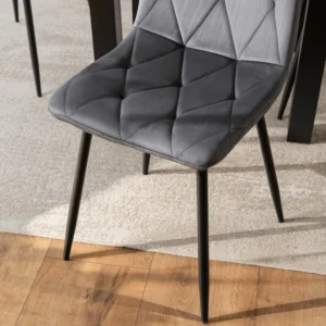 Scaun ROBIN din catifea gri — MOBILA