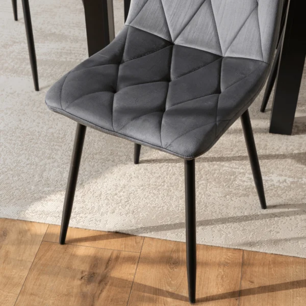 Scaun ROBIN din catifea gri — MOBILA