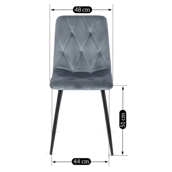 Scaun ROBIN din catifea gri — MOBILA