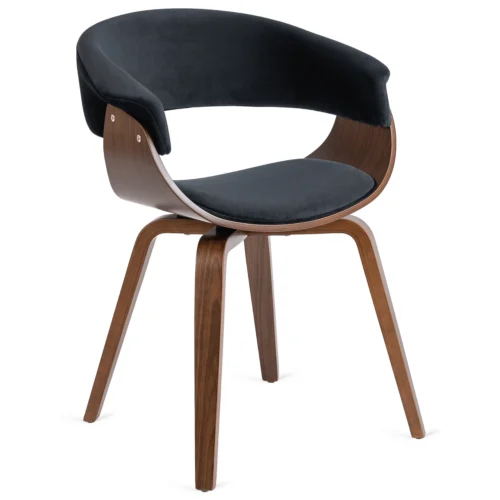 Scaun GARY Velour Negru/Nuc