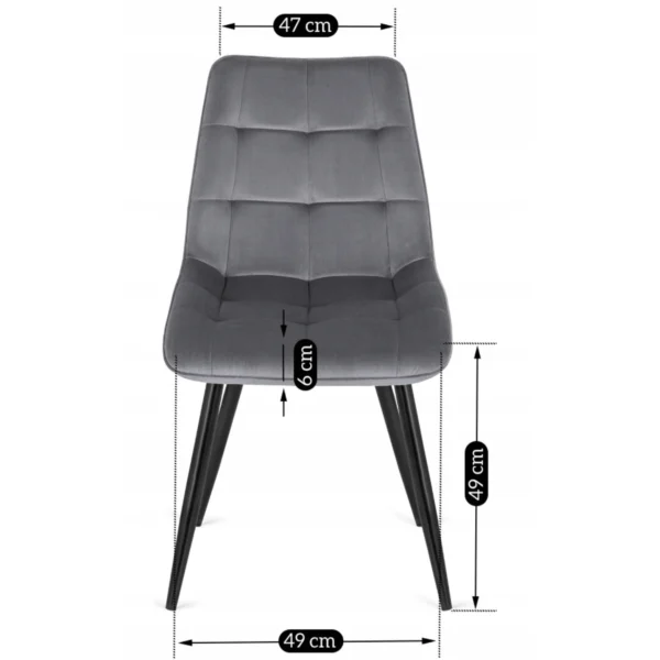 Scaun RIO din velur gri