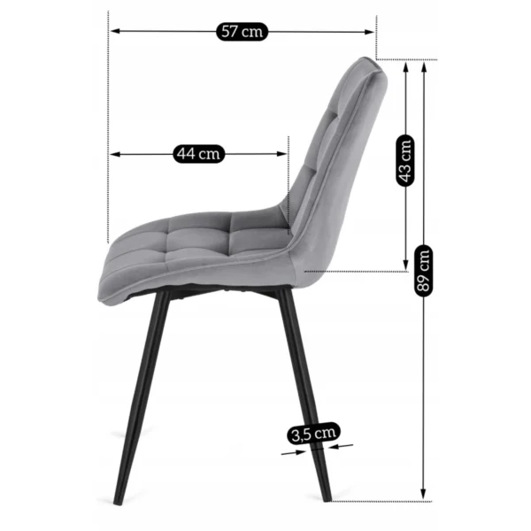 Scaun RIO din velur gri