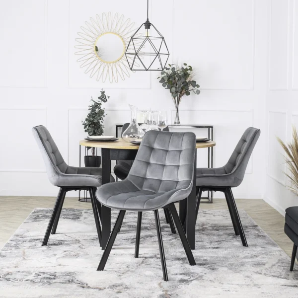 Scaun RICK din velur gri