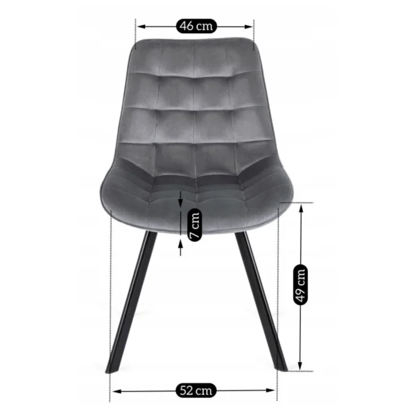 Scaun RICK din velur gri