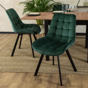 Scaun RICK în velur verde — MOBILA