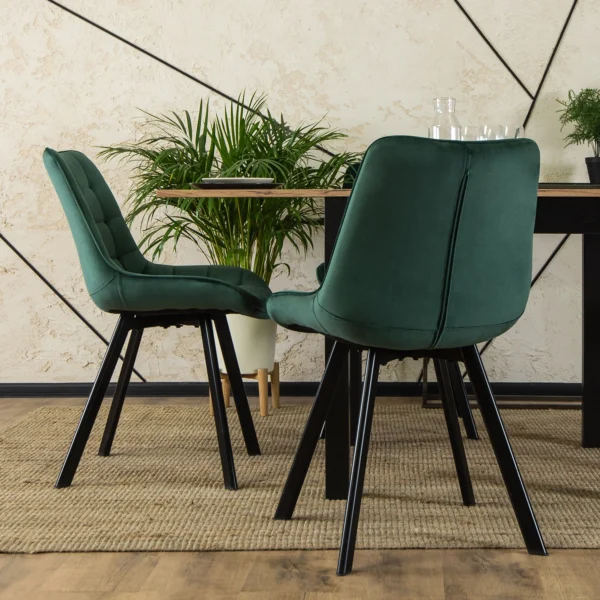 Scaun RICK în velur verde — MOBILA