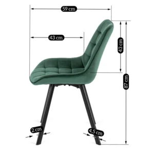 Scaun RICK în velur verde — MOBILA