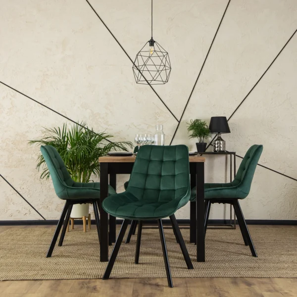 Scaun RICK în velur verde — MOBILA