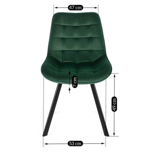 Scaun RICK în velur verde — MOBILA