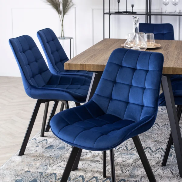 Scaun RICK din velur albastru marin