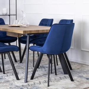 Scaun RICK din velur albastru marin