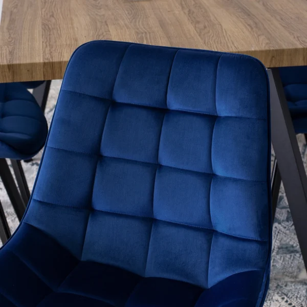 Scaun RICK din velur albastru marin