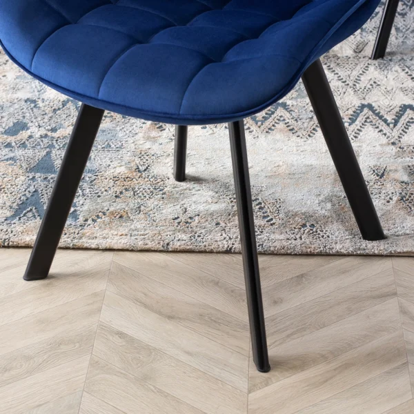 Scaun RICK din velur albastru marin