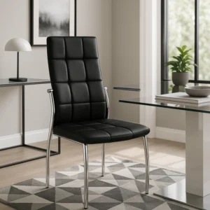 Scaun MOLLY din piele ecologică neagră