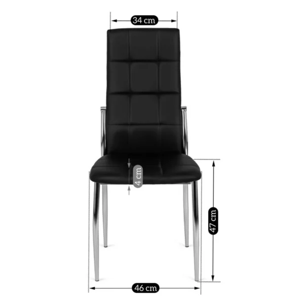 Scaun MOLLY din piele ecologică neagră
