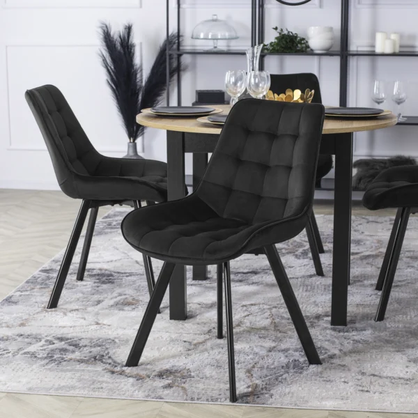 Scaun RICK Velur negru — MOBILA