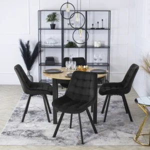 Scaun RICK Velur negru — MOBILA