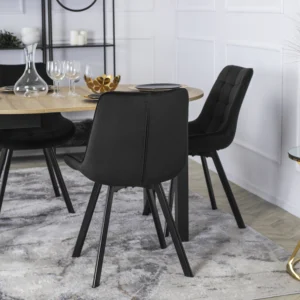 Scaun RICK Velur negru — MOBILA