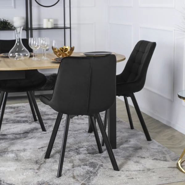 Scaun RICK Velur negru — MOBILA