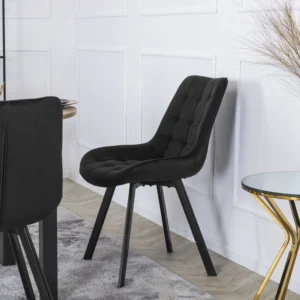 Scaun RICK Velur negru — MOBILA