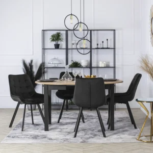 Scaun RICK Velur negru — MOBILA