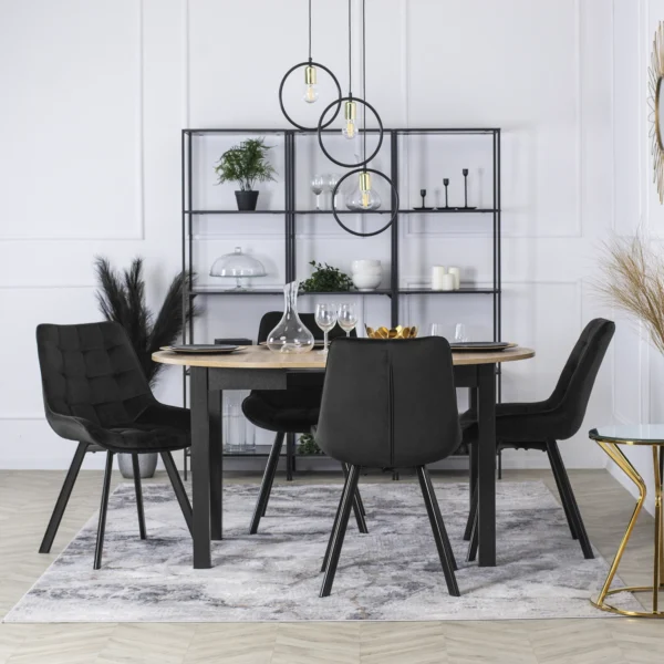Scaun RICK Velur negru — MOBILA