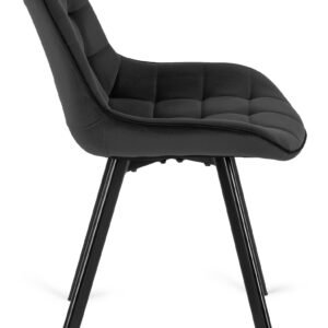 Scaun RICK Velur negru — MOBILA