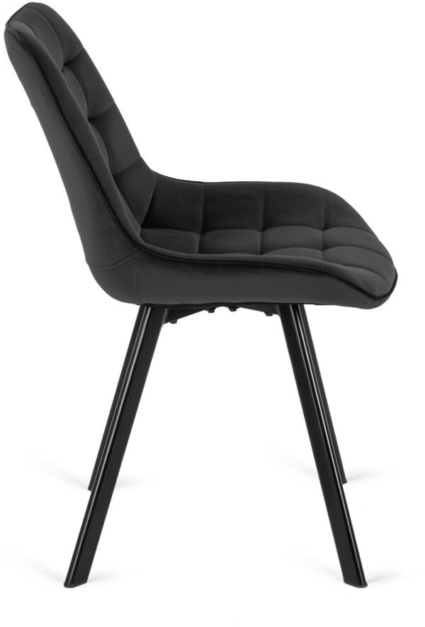 Scaun RICK Velur negru — MOBILA