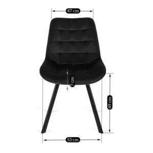 Scaun RICK Velur negru — MOBILA